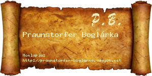 Praunstorfer Boglárka névjegykártya